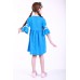 Embroidered dress for girl "Child's Dream" Turquoise